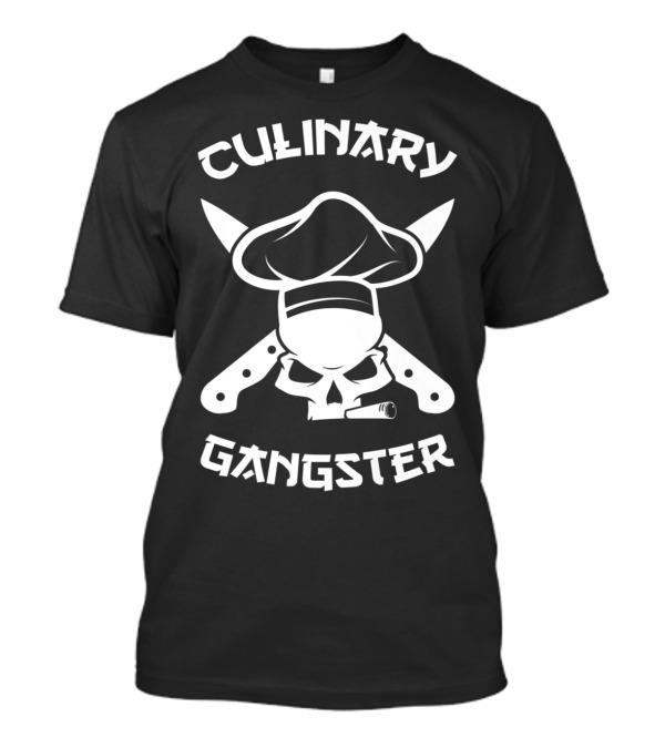 Culinary Gangster Chef Skull With Knives And Hat Funny Cook Mens Women T-Shirt