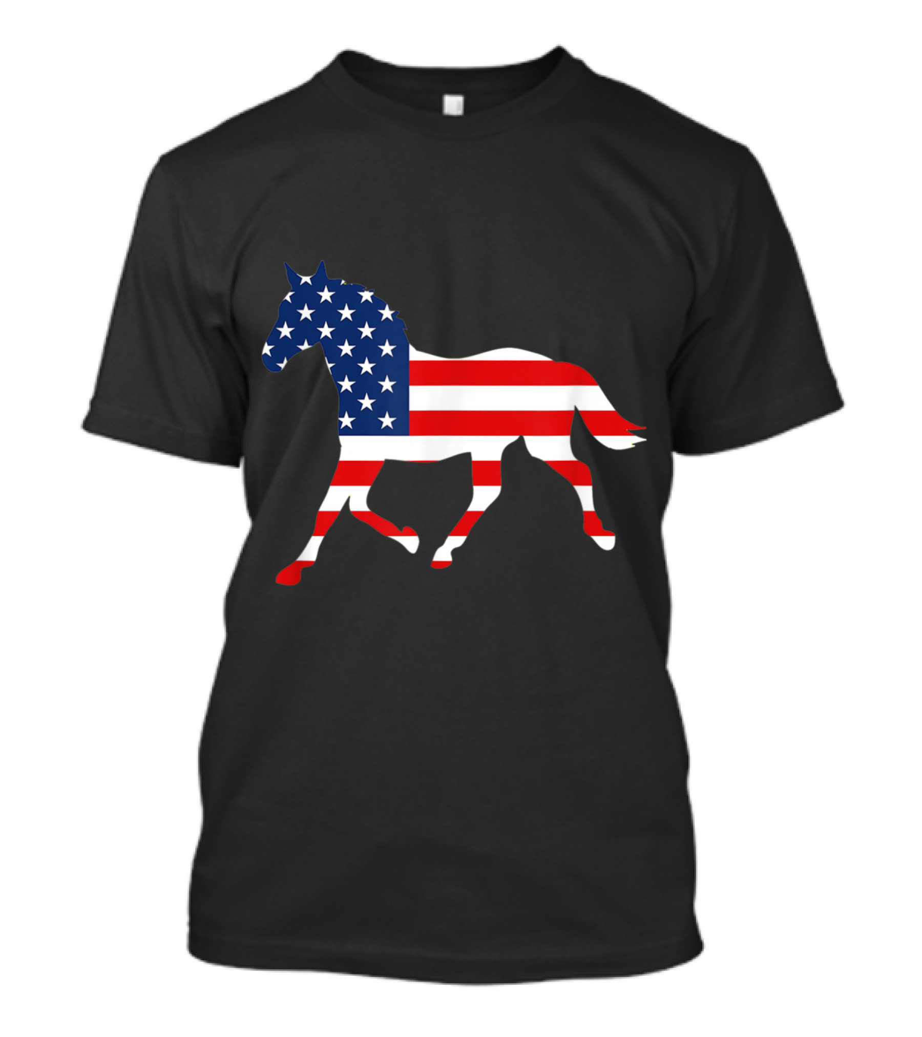American Flag Horse Silhouette With USA T-Shirt