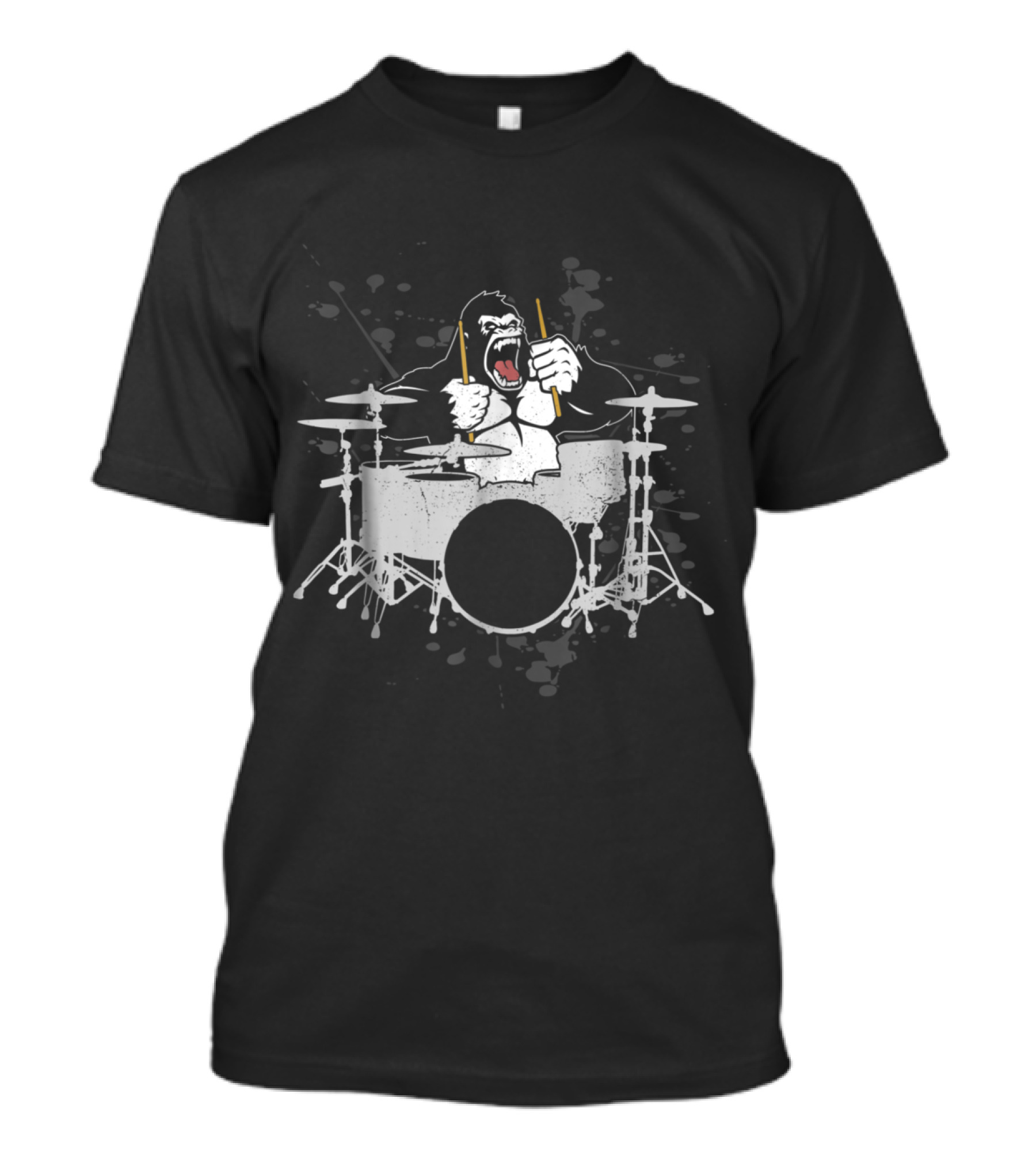 Gorilla Drums Drummers Percussion With Gorilla Playing Drum Kit T-Shirt