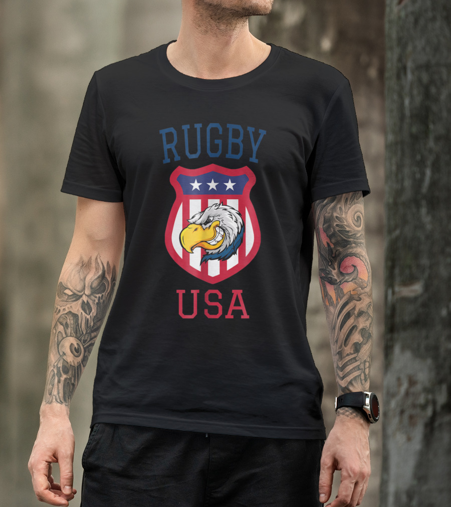 Rugby USA Shield With Eagle American Rugby Sevens USA Fan T-Shirt