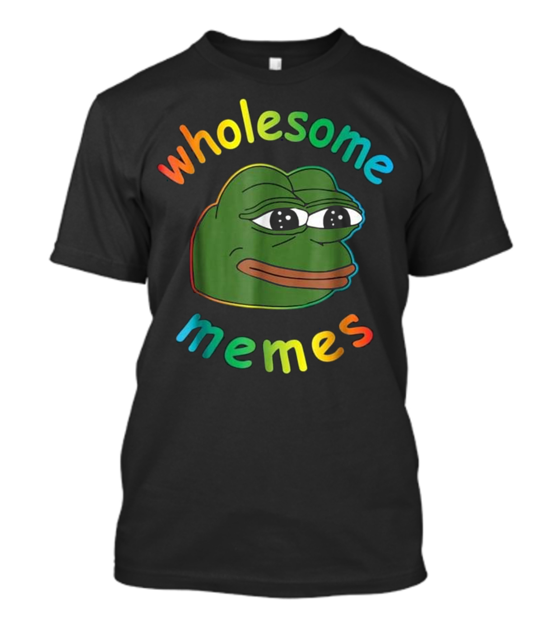 Wholesome Memes Pepe Rainbow Frog Smile T-Shirt