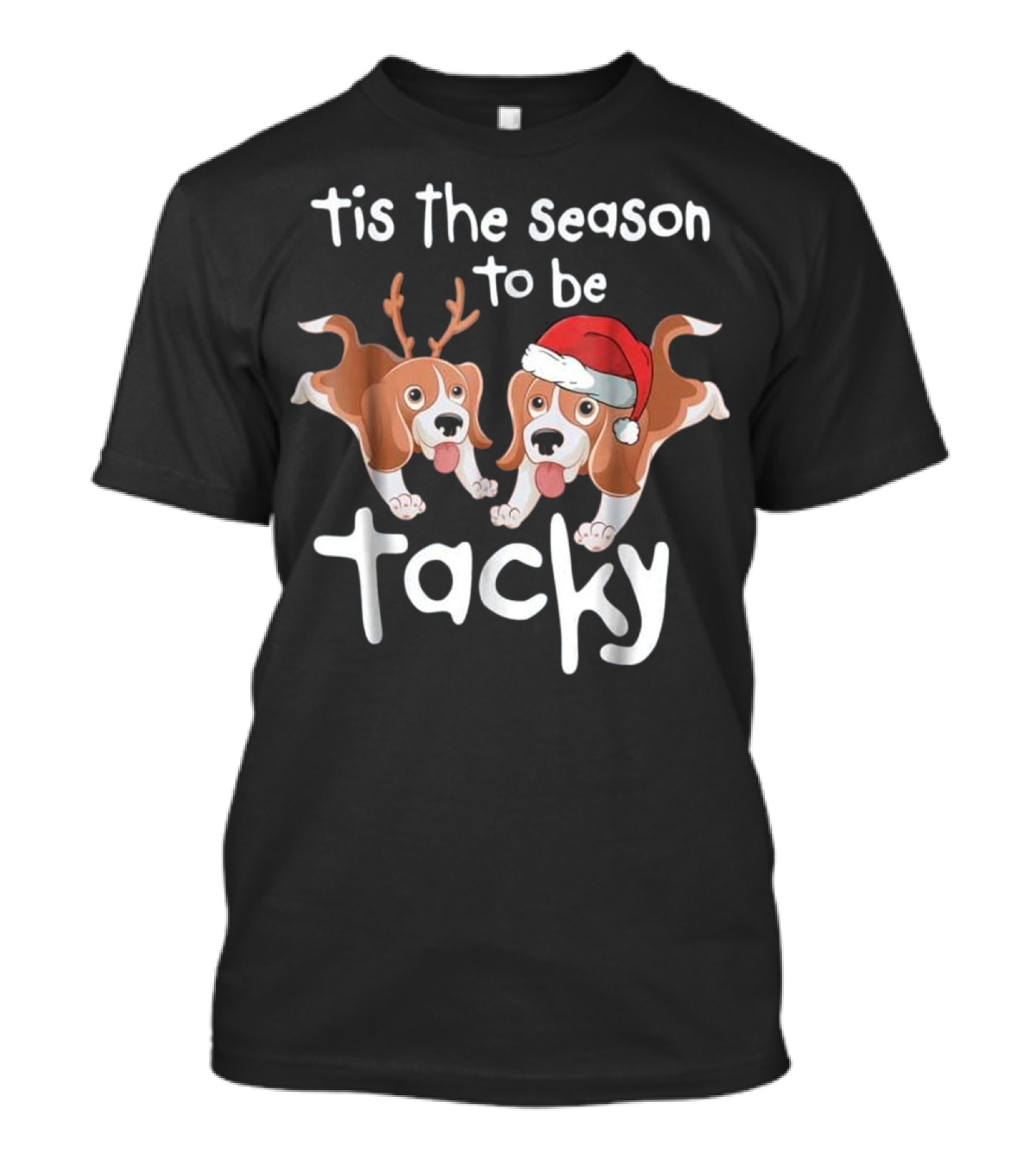 Tis The Season To Be Tacky With Festive Papillion Reindeer And Santa Dogs T-Shirt