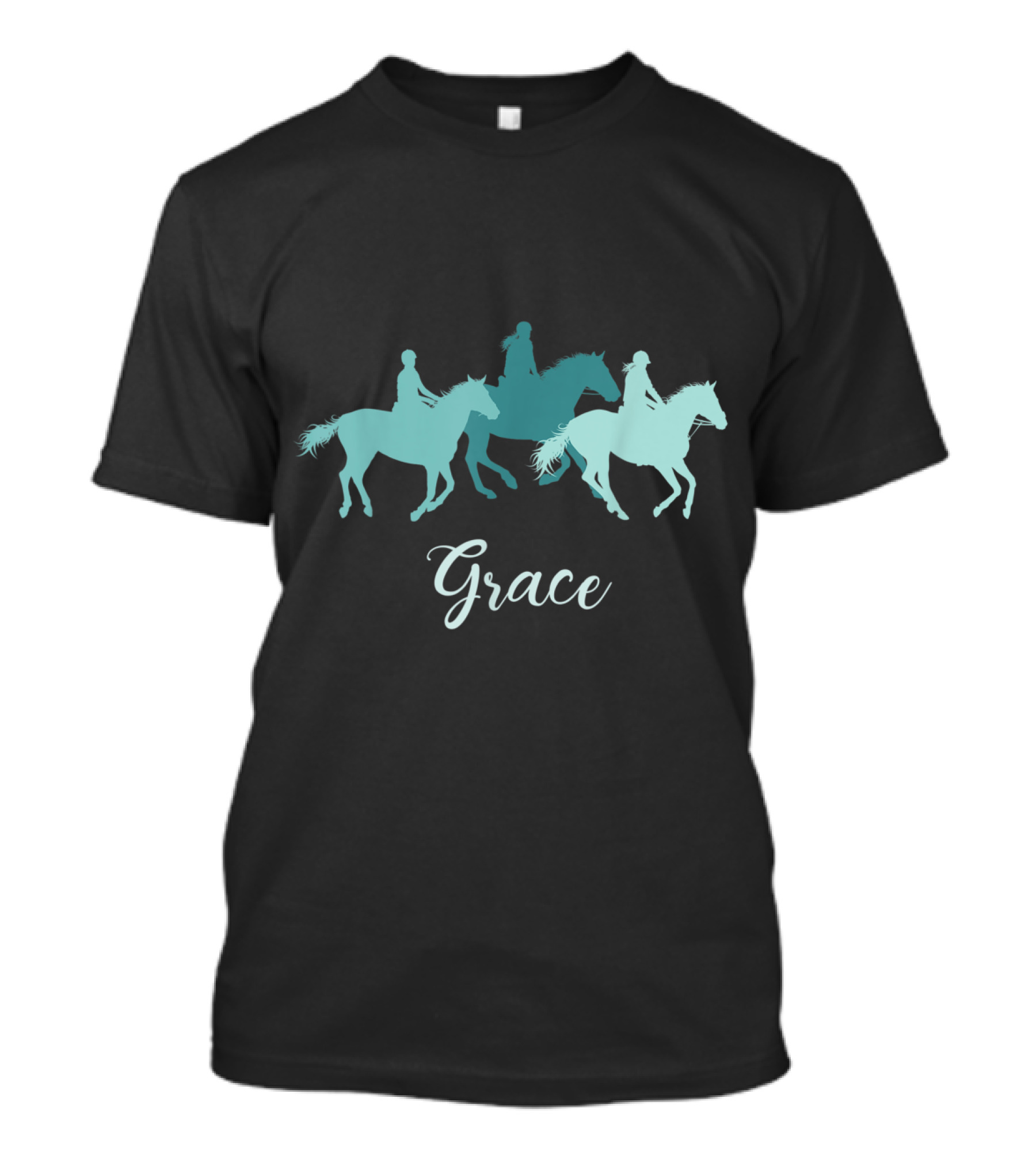 Grace Personalized Horse Rider Silhouette Trio T-Shirt