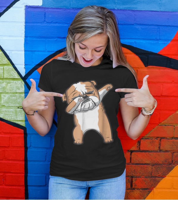 English Bulldog Adorable Dabbing Pose T-Shirt
