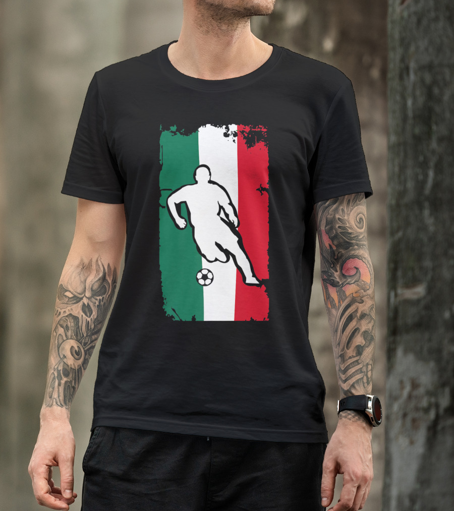 Italy Soccer Jersey Italian Flag Stripes Football Player T-Shirt
