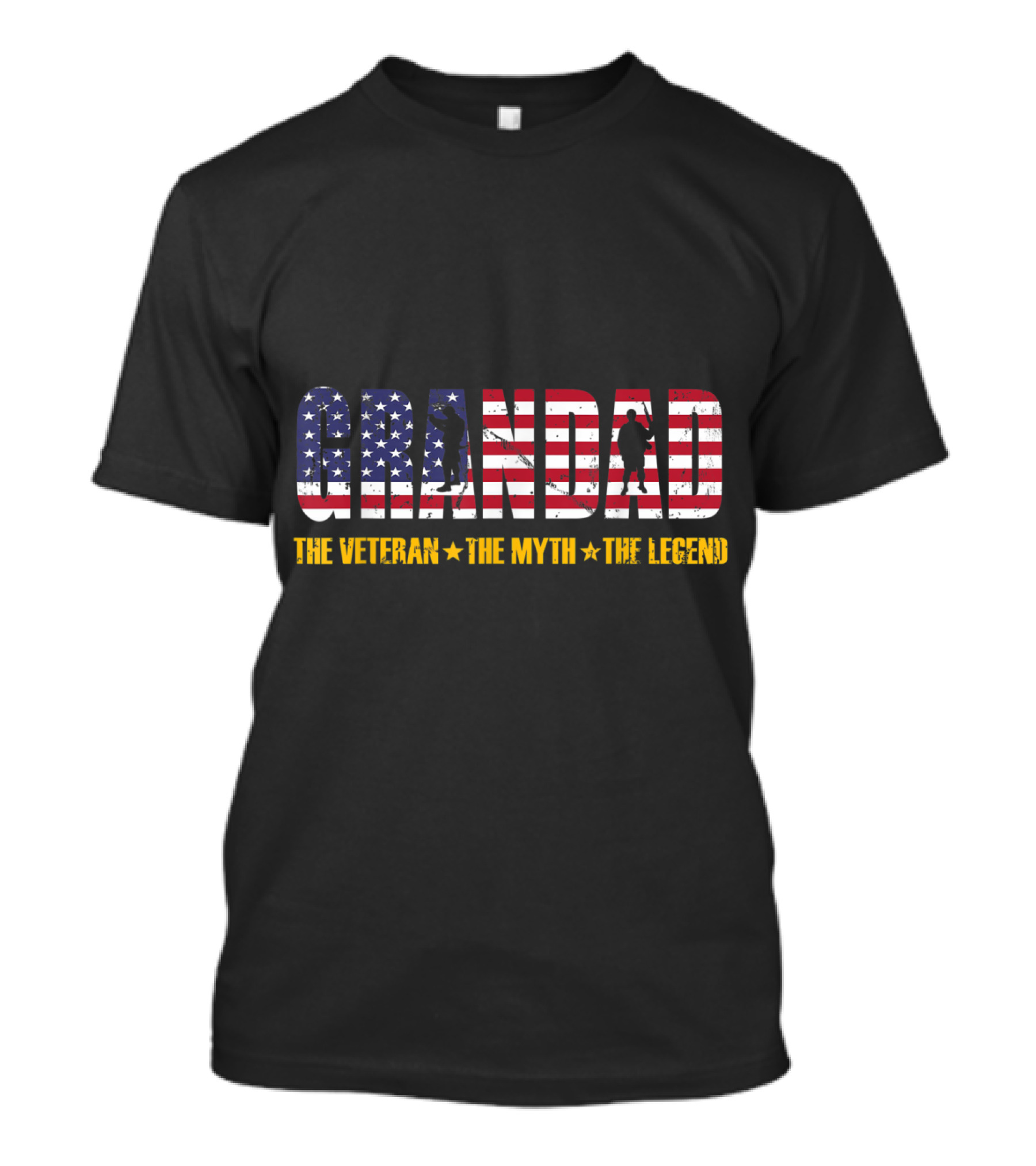 Grandad The Veteran The Myth The Legend American Flag T-Shirt