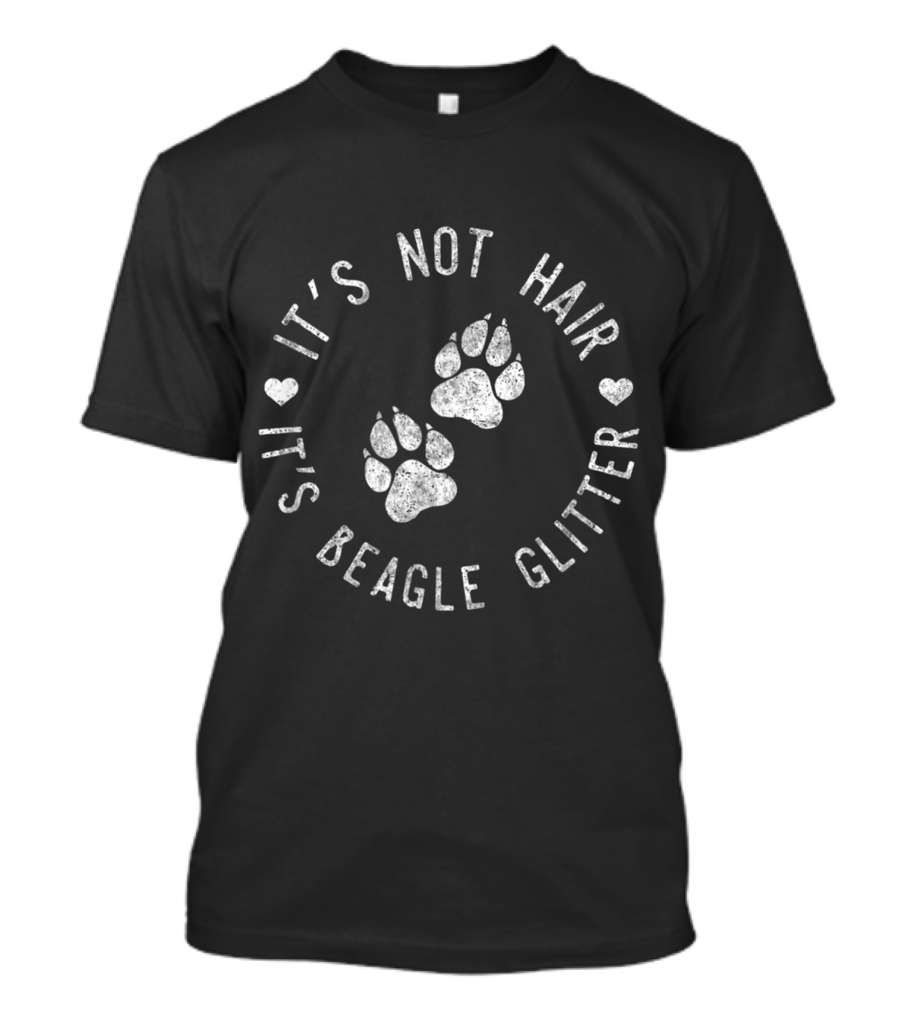 It's Not Hair It's Beagle Glitter Paw Prints And Hearts T-Shirt