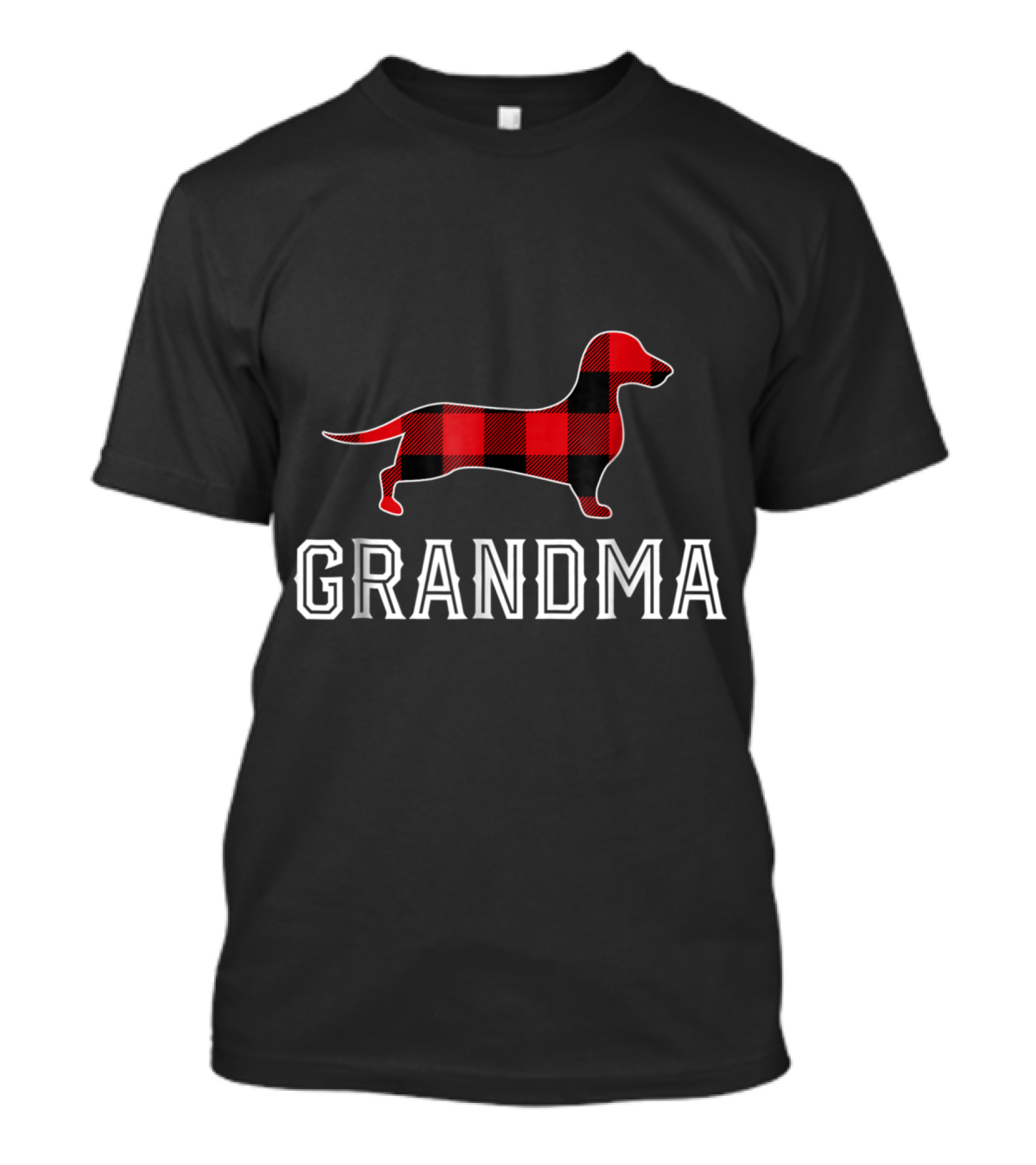 Grandma Buffalo Plaid Dachshund Dog T-Shirt