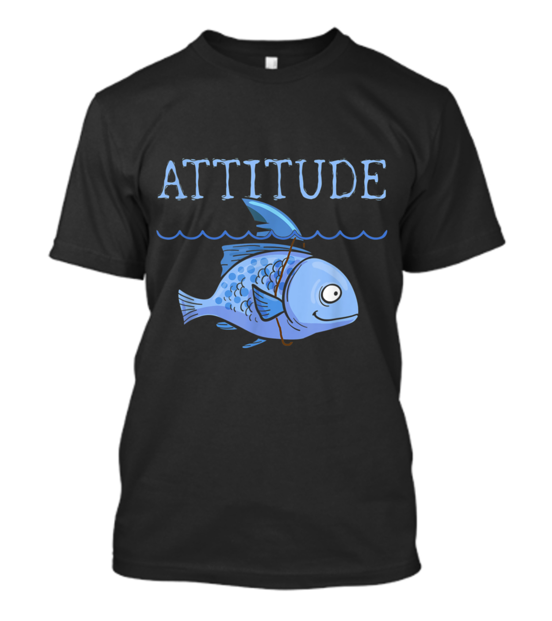 Attitude-Filled Blue Fish With Comical Expression T-Shirt