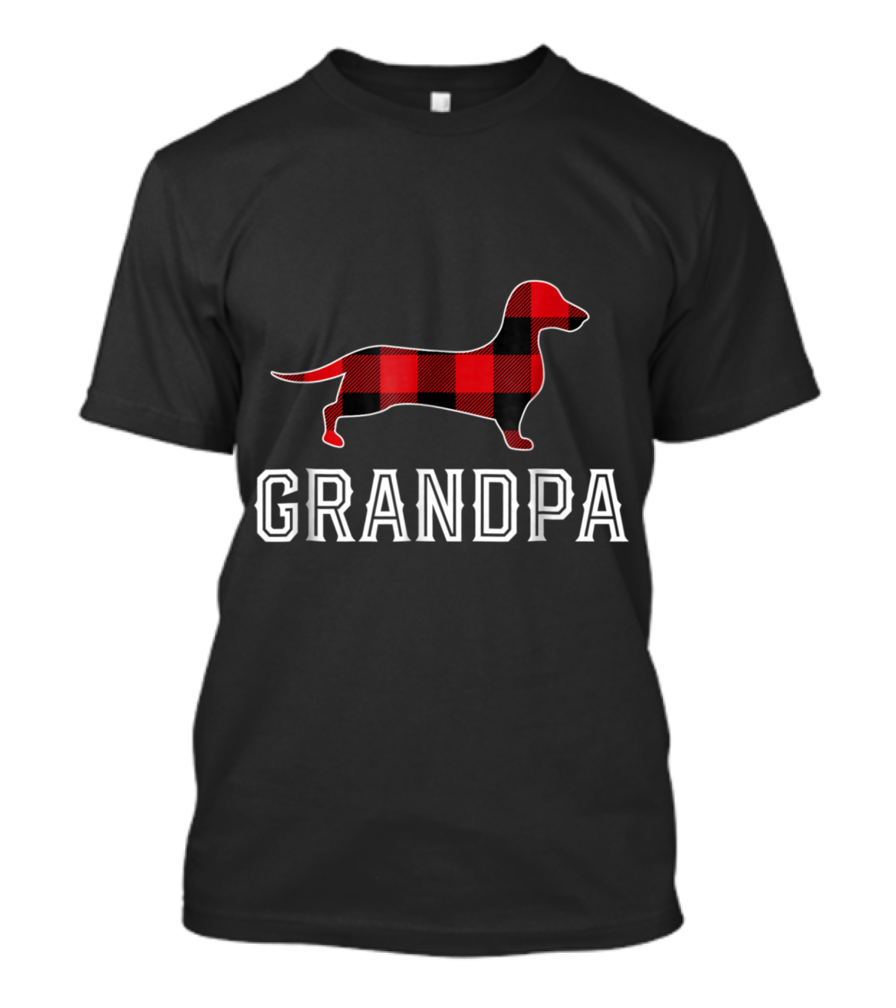 Grandpa Buffalo Plaid Dachshund T-Shirt