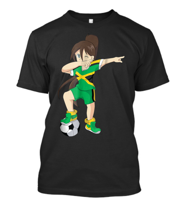 Jamaica Soccer Dabbing Animation With Girl In Green Uniform T-Shirt