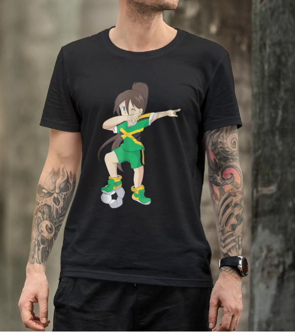 Jamaica Soccer Dabbing Animation With Girl In Green Uniform T-Shirt