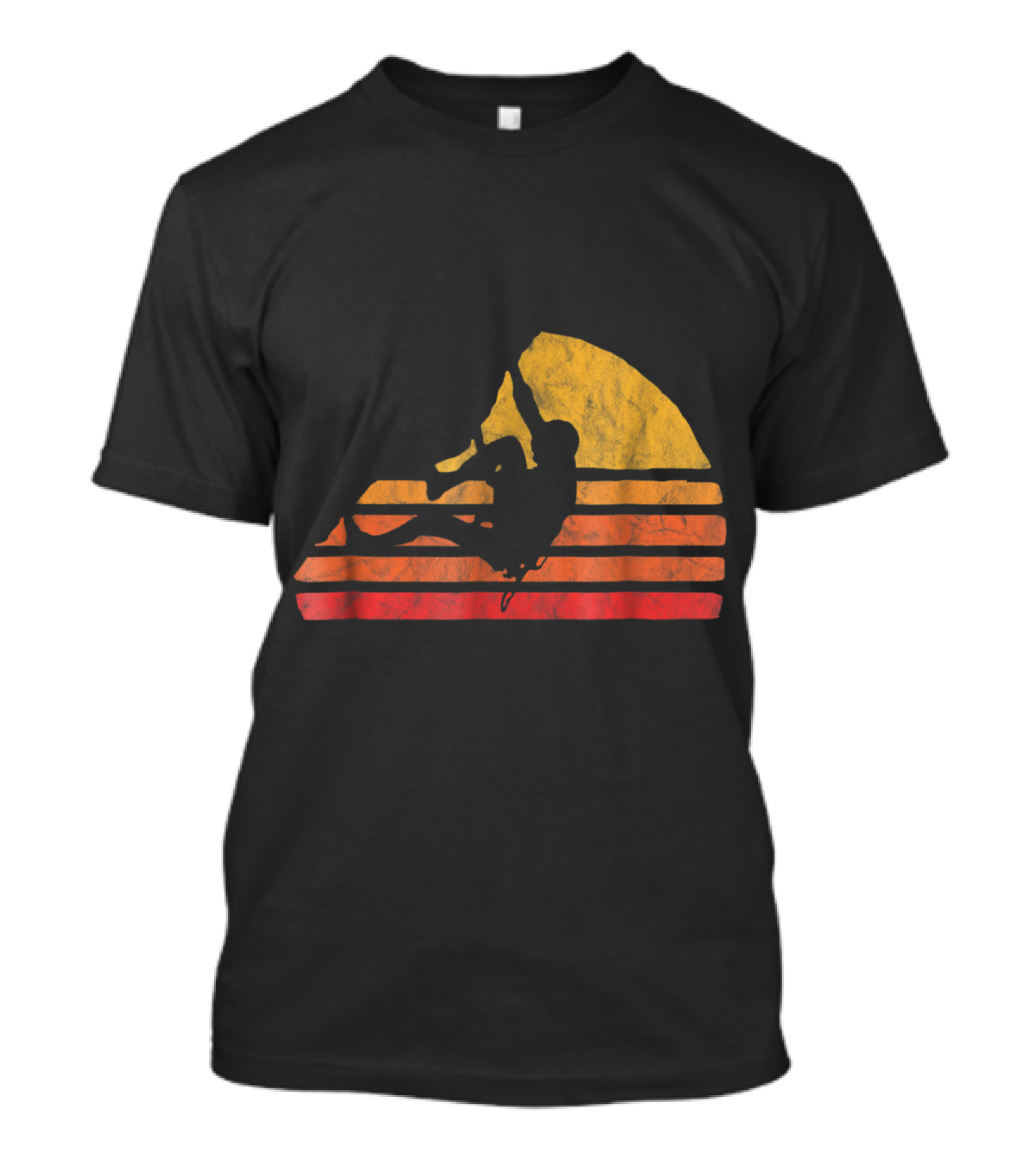 Retro Sunset Bouldering Distressed Rock T-Shirt