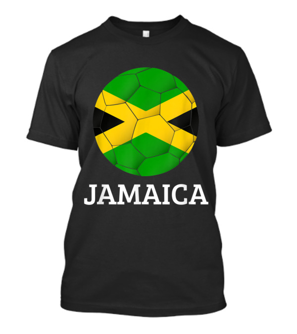 Jamaica Soccer Ball With Jamaican Flag T-Shirt