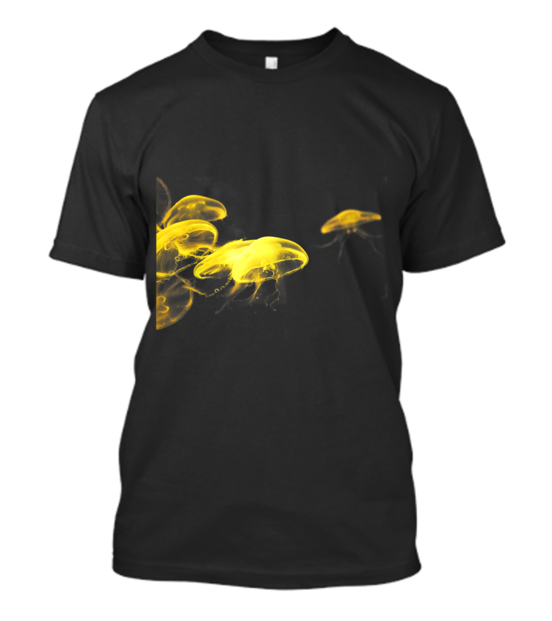 Yellow Jellyfish On Black Background With I Like Jelly Fish T-Shirt
