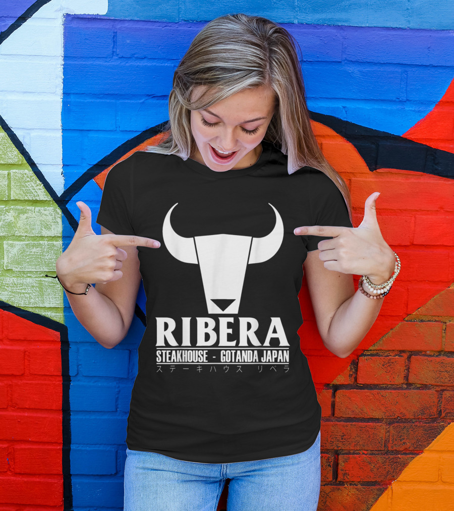Ribera Steakhouse Gotanda Japan Pro Wrestling Iconic Bull Logo Japan Steak House T-Shirt