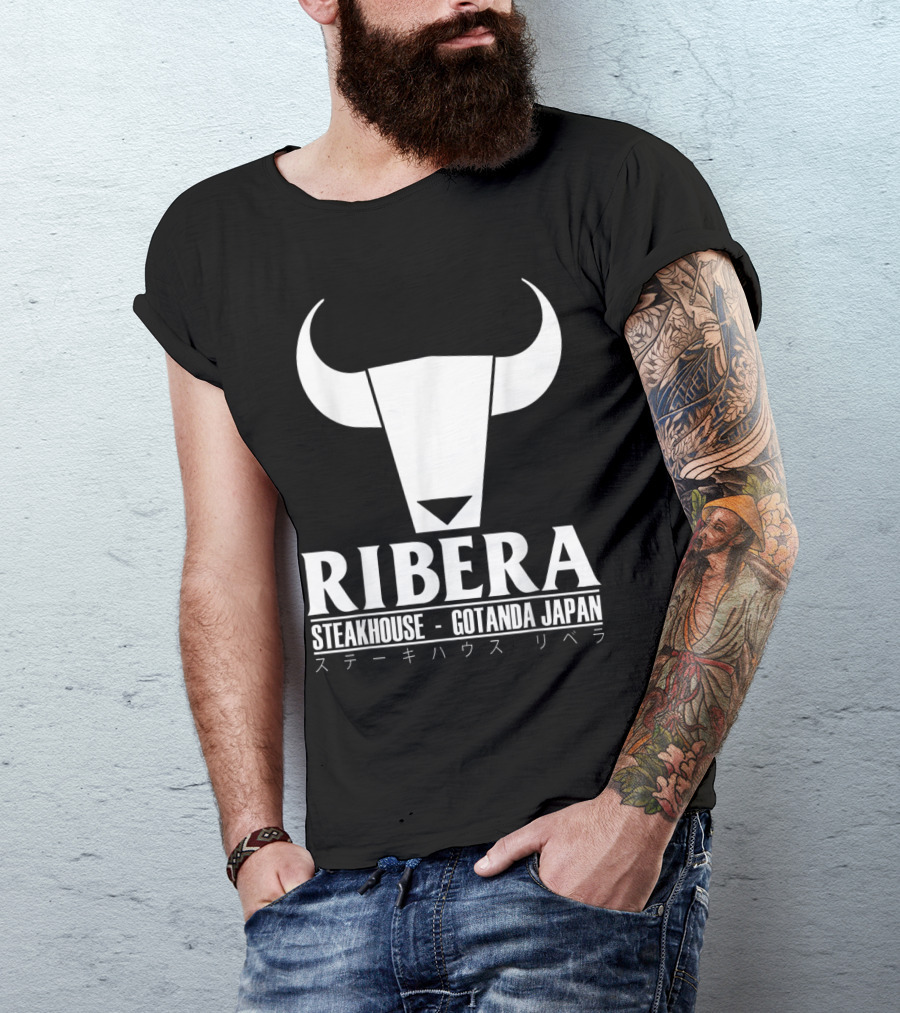 Ribera Steakhouse Gotanda Japan Pro Wrestling Iconic Bull Logo Japan Steak House T-Shirt