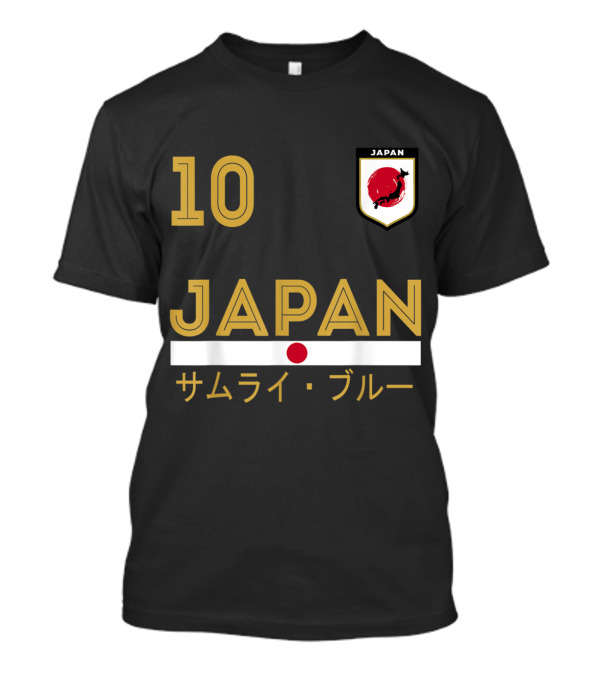 10 Japan Samurai Blue Japanese Flag Soccer T-Shirt