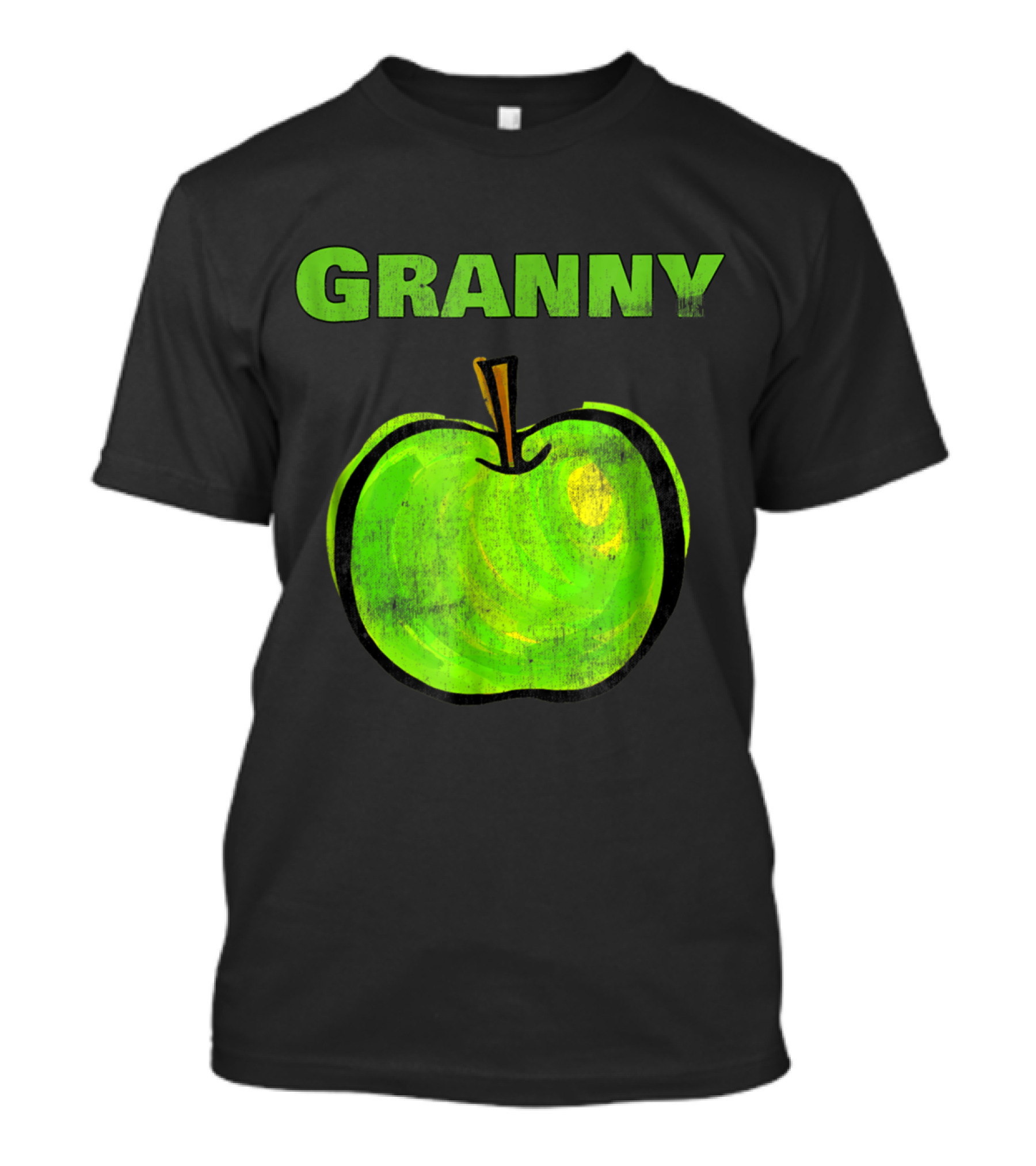 Granny Green Apple Illustration With Text 'Granny' T-Shirt