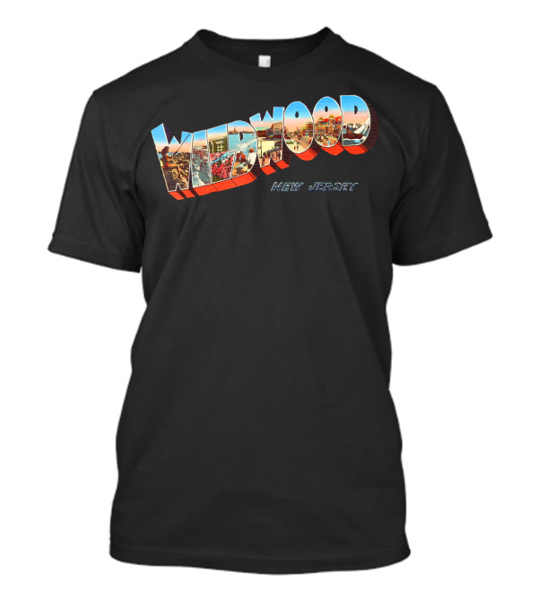 Wildwood New Jersey NJ Vintage Retro Beachscape Iconic Postcard T-Shirt