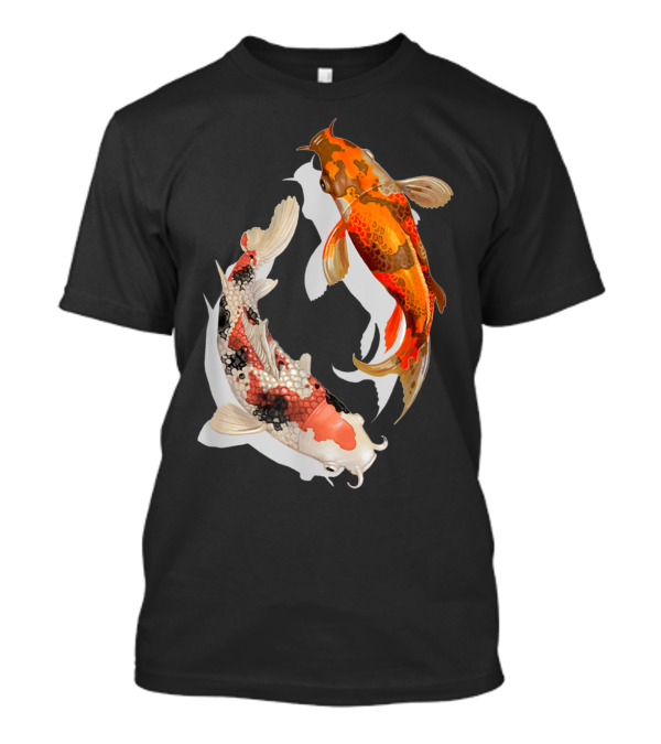 Koi Fish Pair In Japanese Style Graceful Design For Koi Lovers T-Shirt
