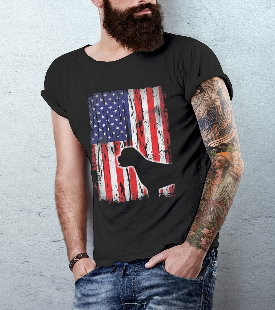 American Flag Boxer 4th Of July Patriotic T-Shirt