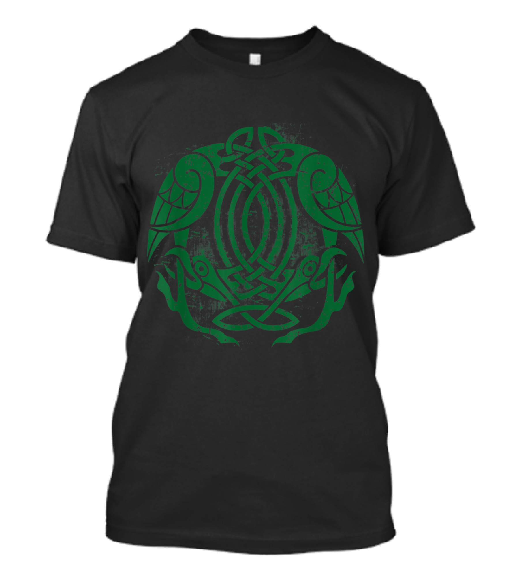 Ancient Celtic Mythological Symbol Of Eagle With Intricate Knotwork And Twin Art Nouveau Birds T-Shirt