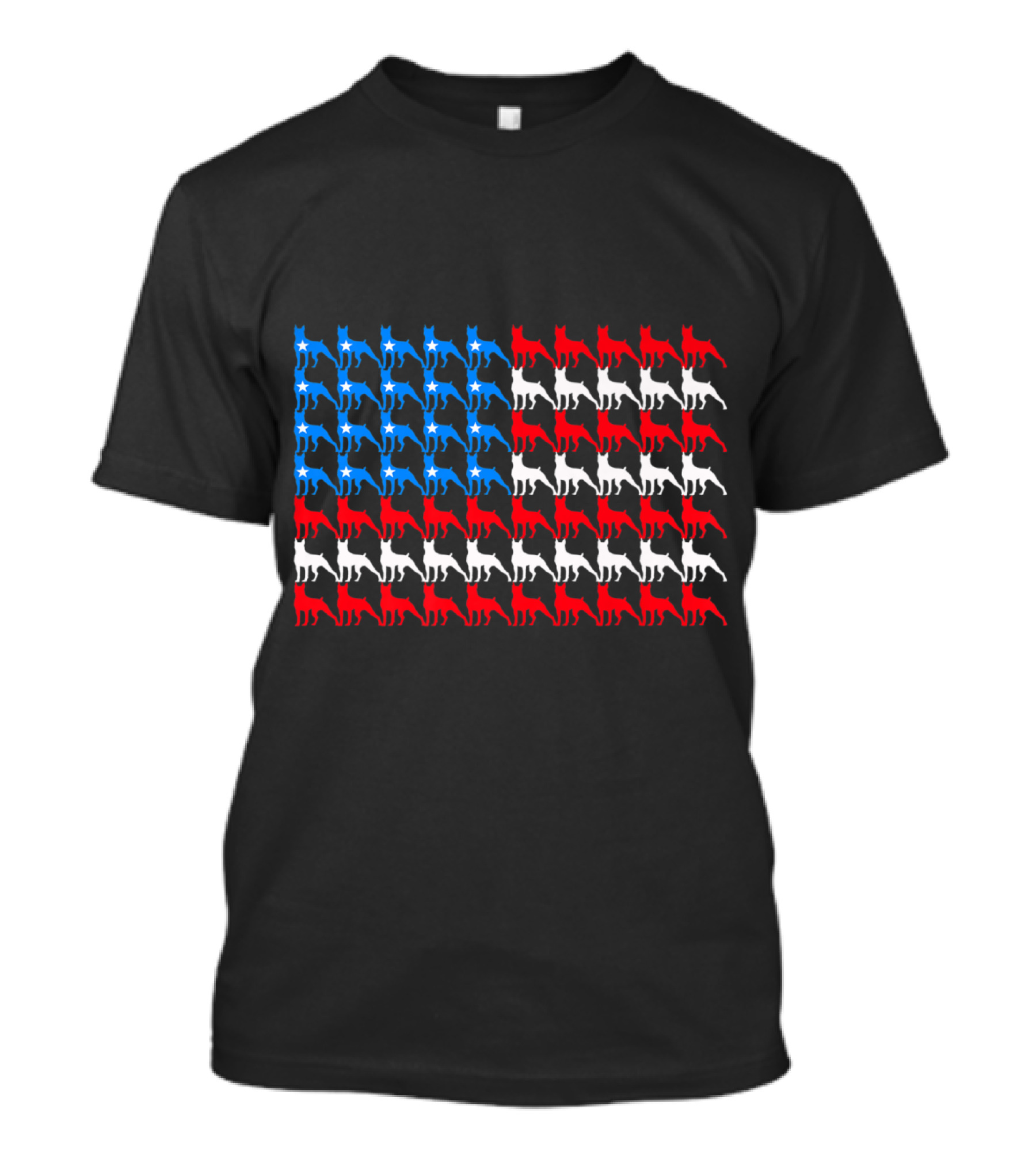 Boxer Dog American Flag 4th Of July USA Patriotic T-Shirt