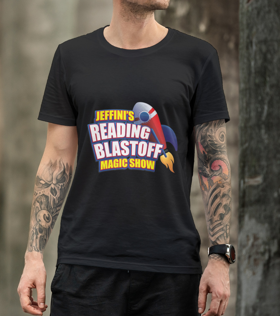 Jeffini's Reading Blastoff Magic Show Rocket T-Shirt