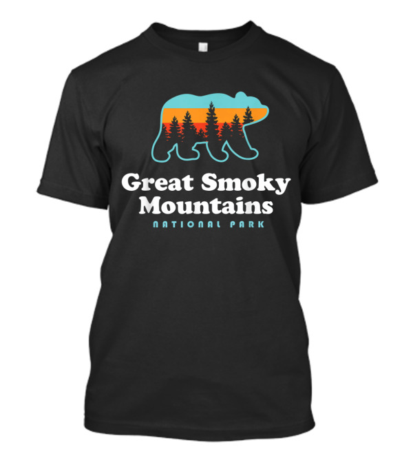 Great Smoky Mountains Bear National Park Silhouette Trees Sunset T-Shirt