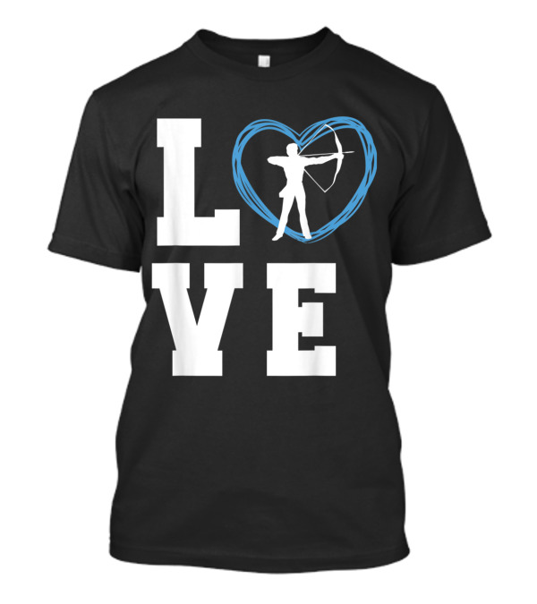LOVE Archery Silhouette With Heart Outline T-Shirt