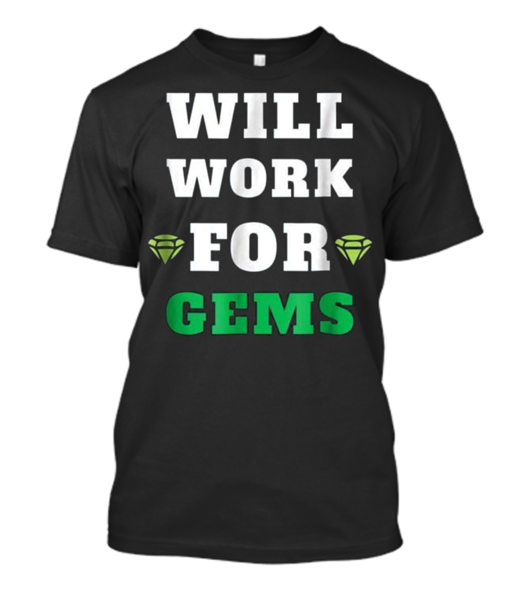 Will Work For Gems Gaming Gemstone Icons T-Shirt