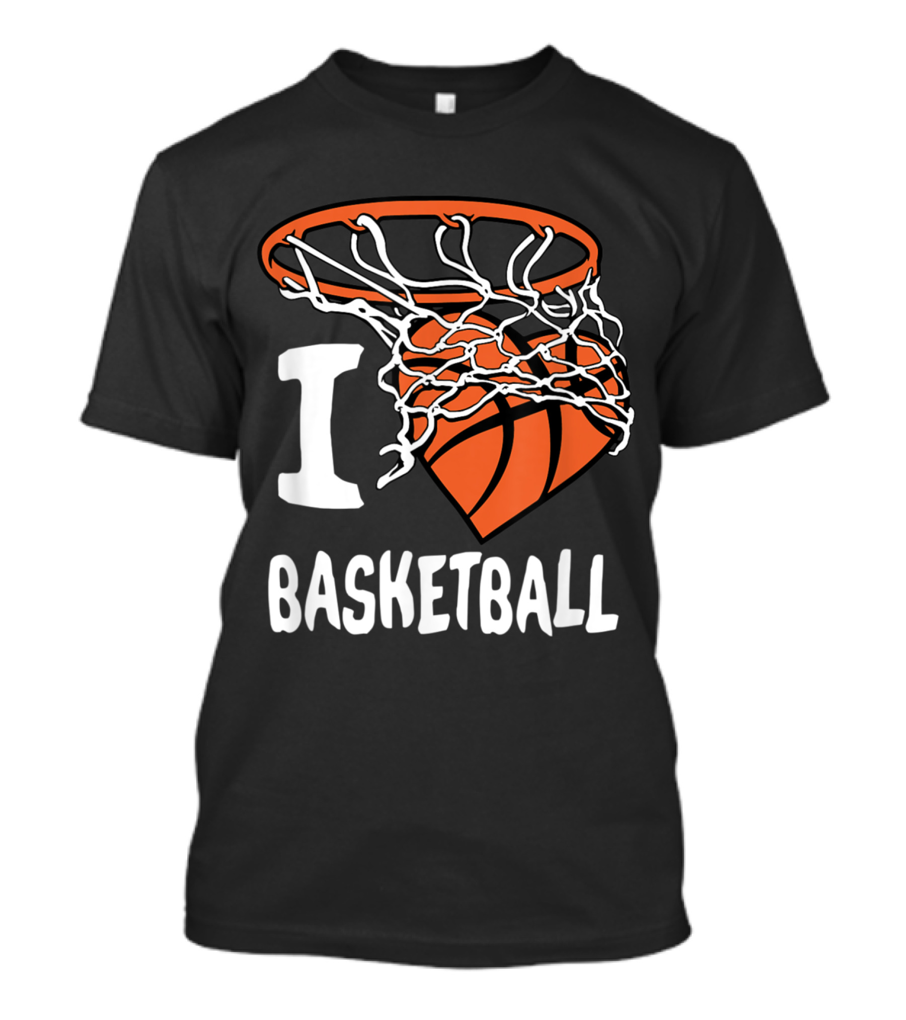 I Love Basketball Valentine Spo Hoops Net And Ball T-Shirt