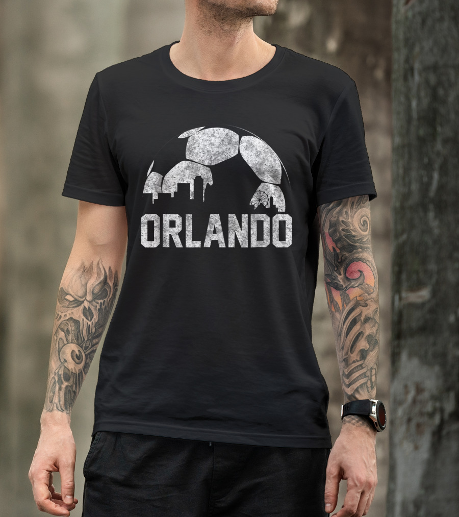 Orlando Soccer City Skyline Soccer Ball Elements T-Shirt