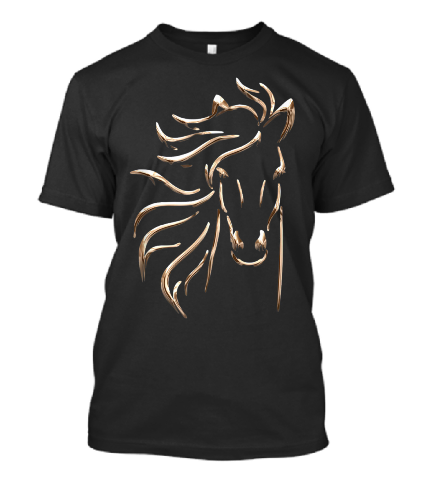 Equestrian Golden Horse Head Go T-Shirt