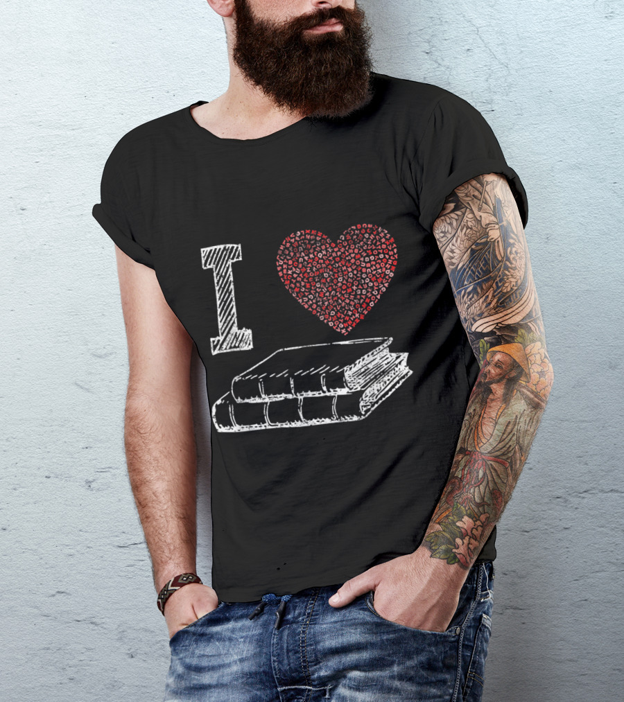 I Love Books I Heart Cute Bookworm T-Shirt