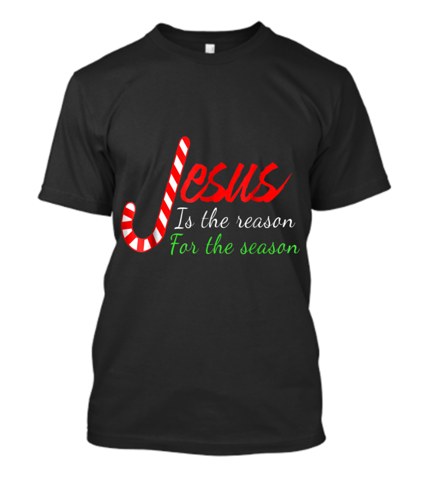 Jesus Is The Reason For The Season Candy Cane Christian T-Shirt