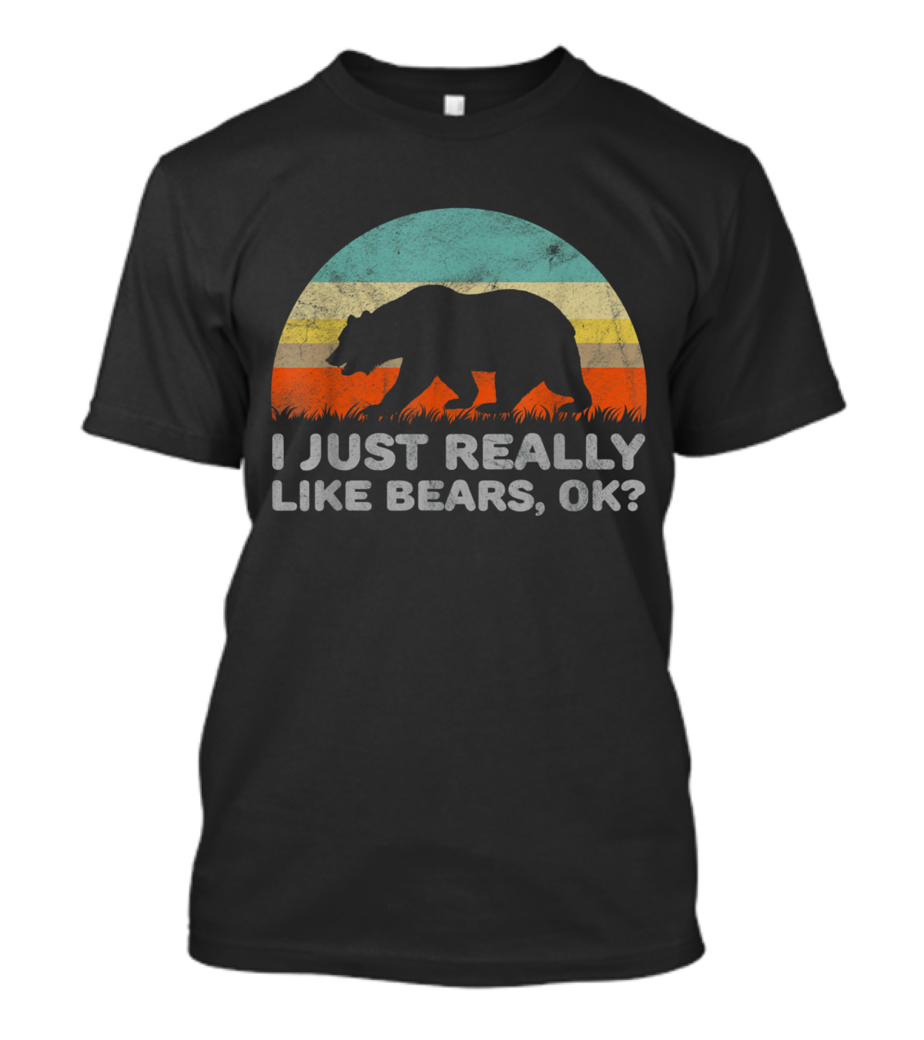 I Just Really Like Bears OK Retro Sunset T-Shirt