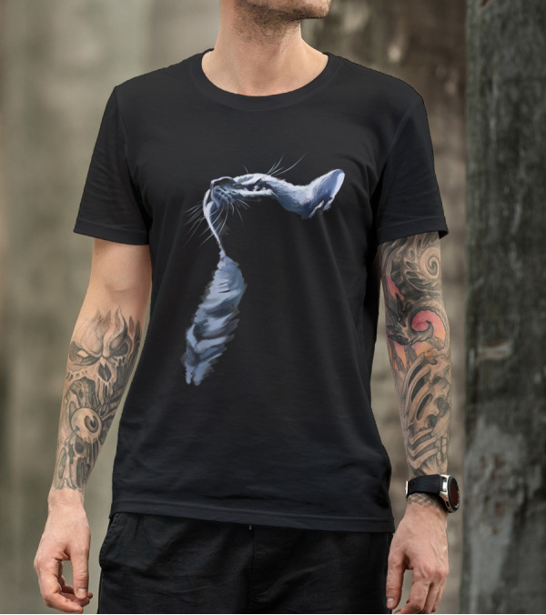 Grey Cat Abstract Shadowed Cats T-Shirt