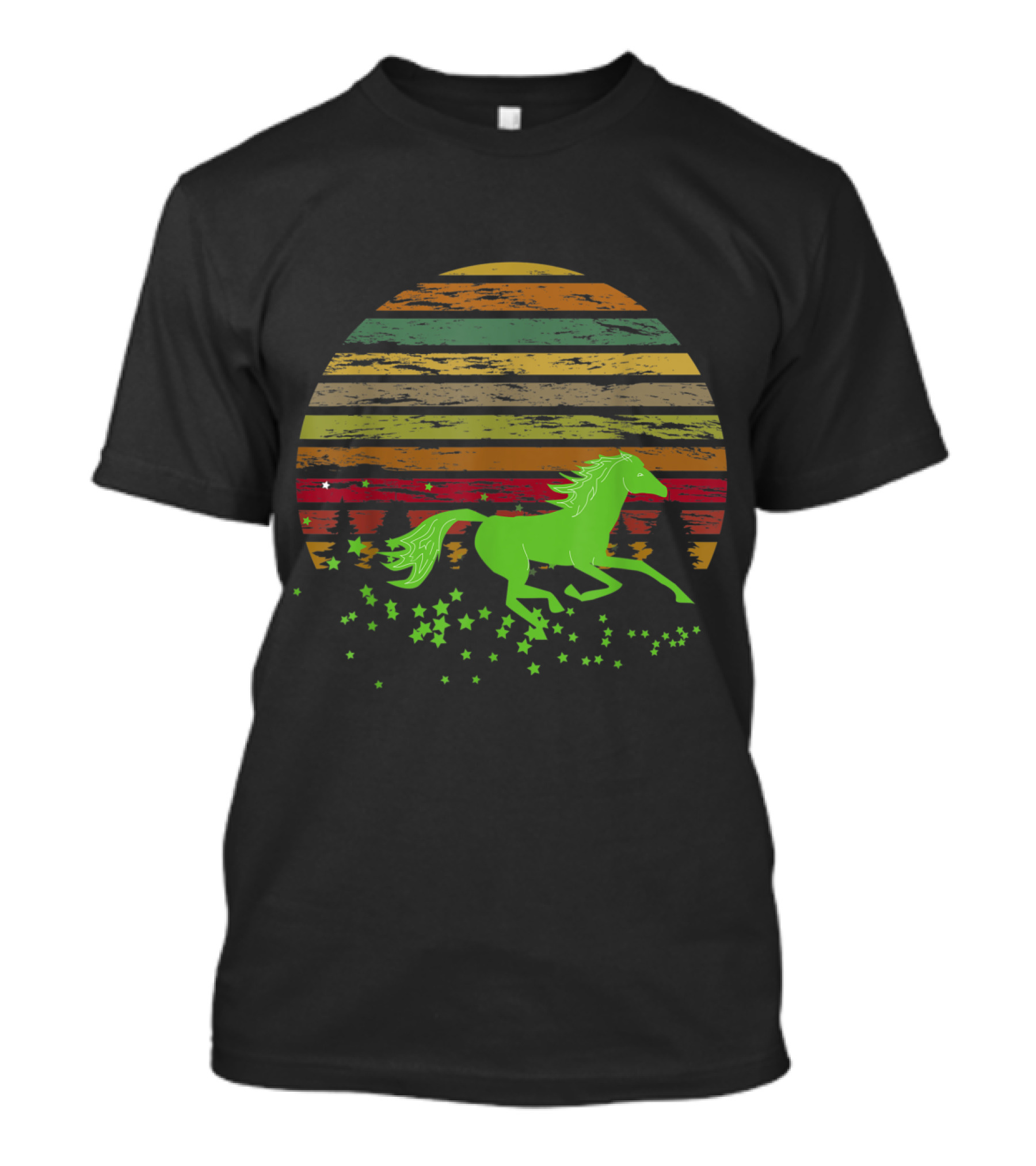 Equestrian Ride For Horse Lovers Vintage Style Sunset Running Horse T-Shirt