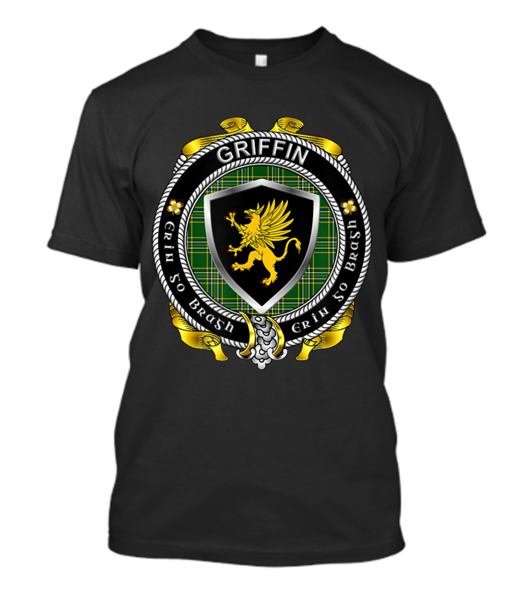 Griffin Erin Go Bragh Irish Badge With Griffin Shield T-Shirt