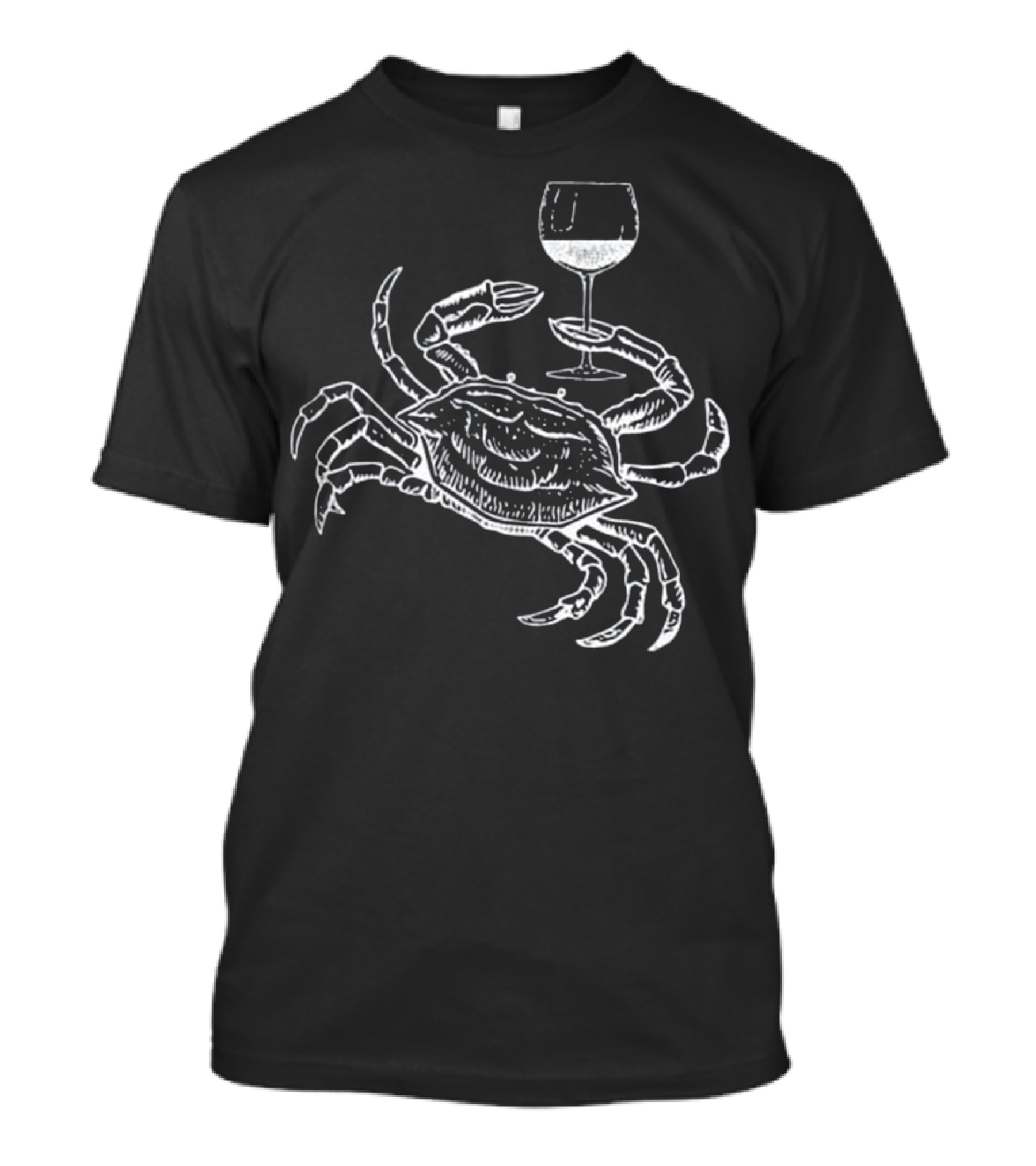 Wine Crab Ocean Lovers Funny Drinking Cheers T-Shirt