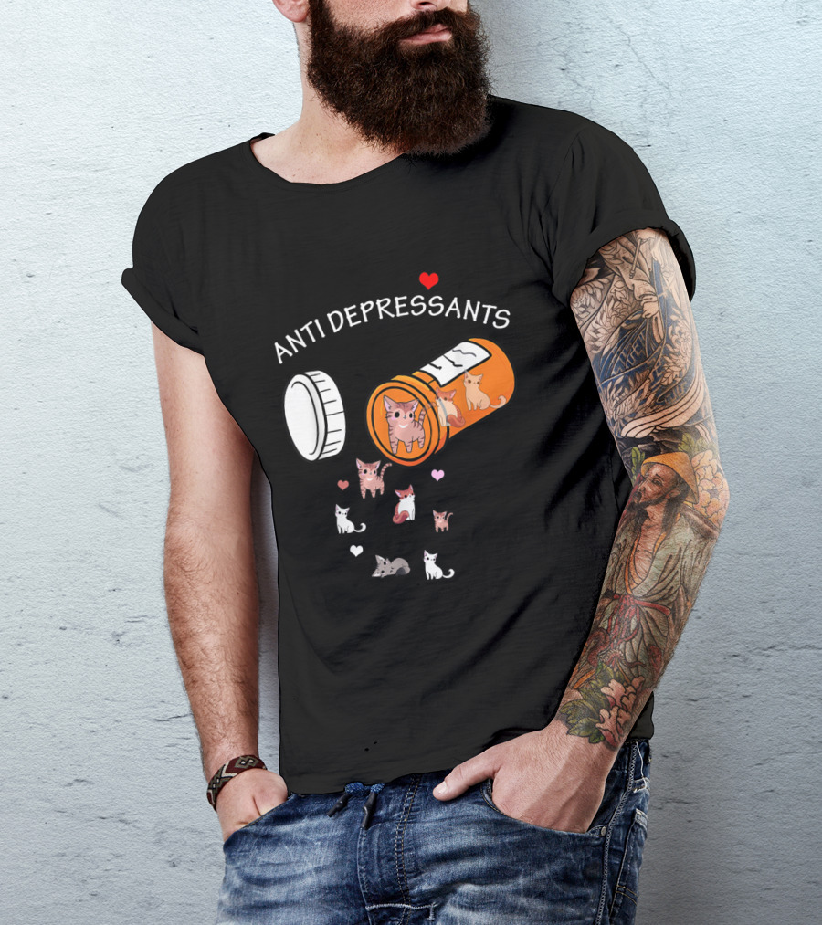 Antidepressants Cat Funny Cat Kit Prescription Kitties T-Shirt