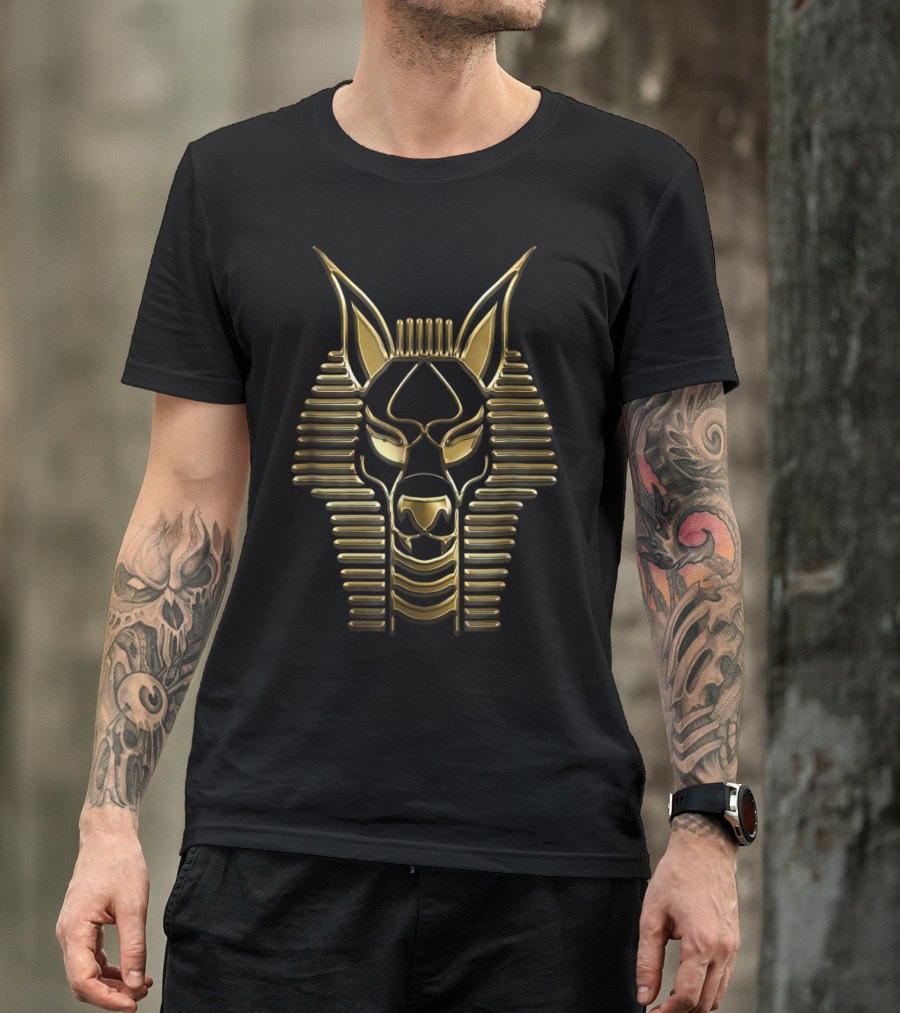 Anubis Ancient Egyptian God Of The Afterlife Golden Pharaoh Mask T-Shirt