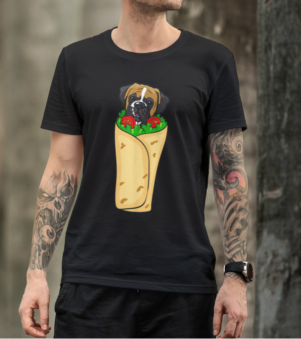 Boxer Dog In Burrito Costume For Mexican Cinco De Mayo T-Shirt