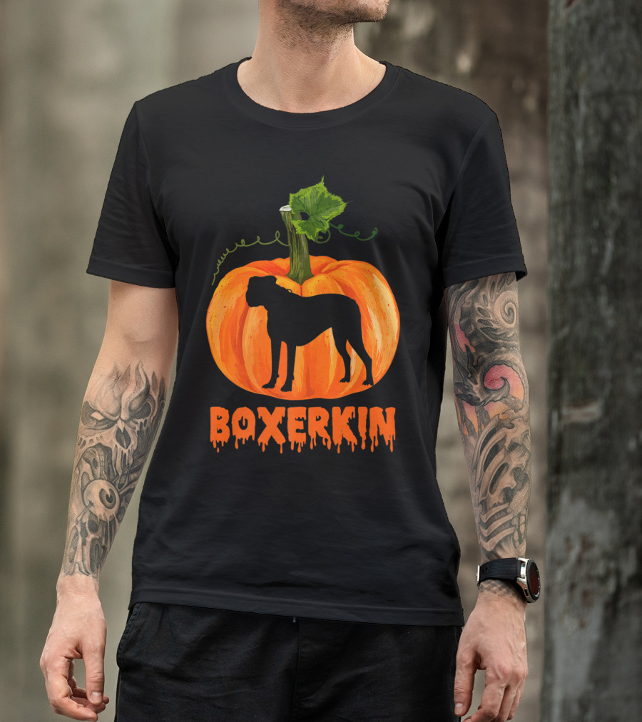 BOXERKIN Boxer Dog Pumpkin T-Shirt