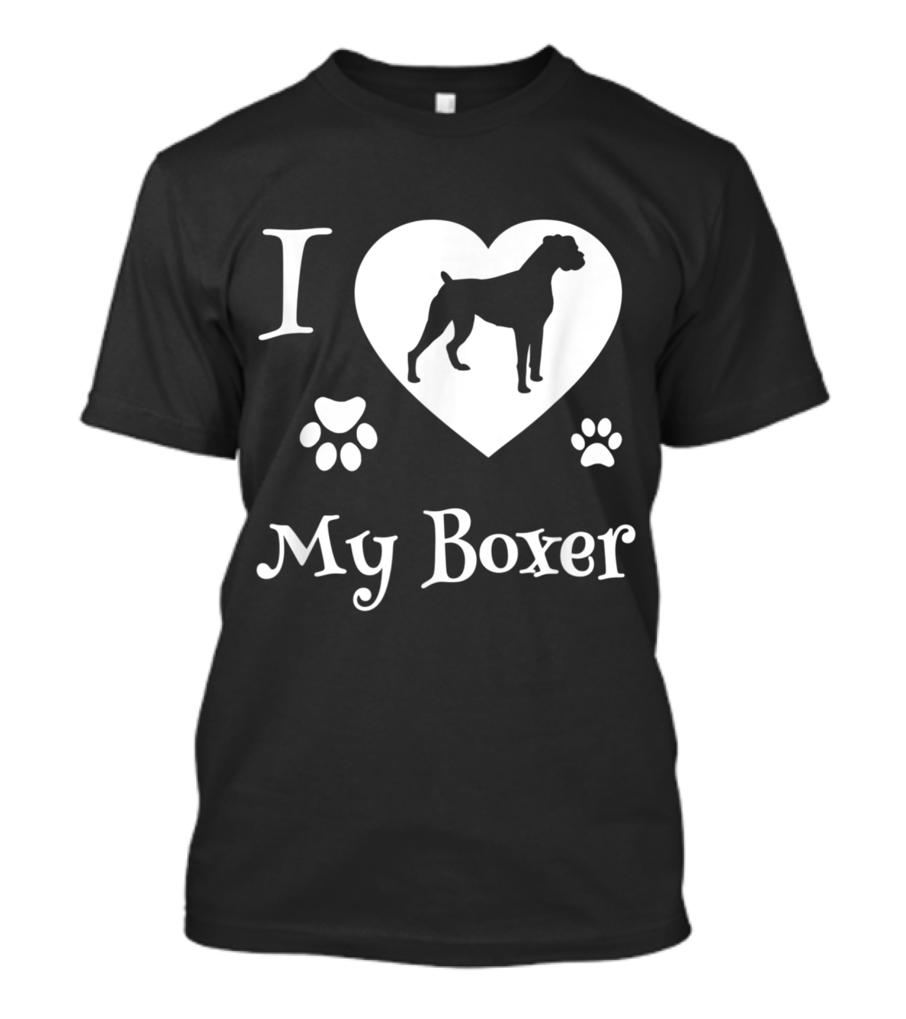 I Heart My Boxer Dog Paw Prints T-Shirt