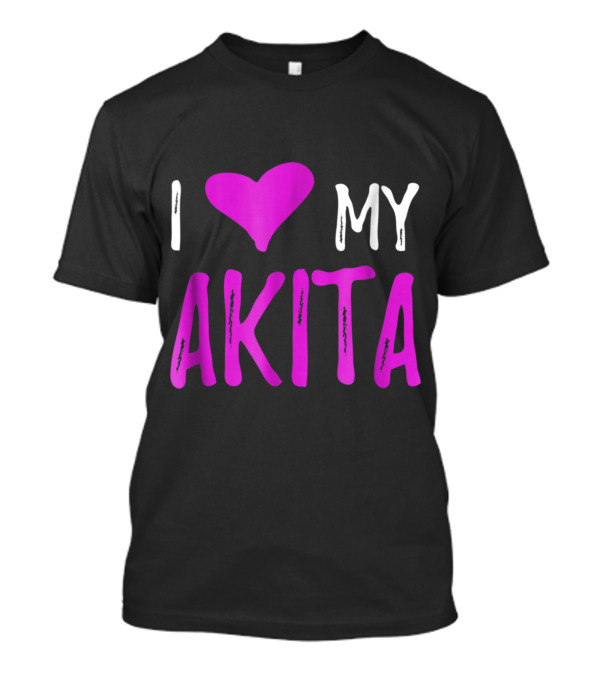 I Love My Akita Heart T-Shirt