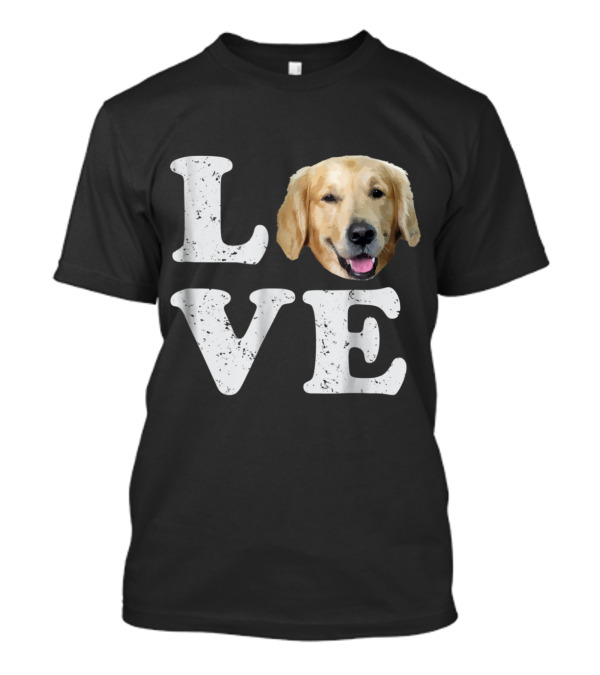 Love Golden Retriever Head Replacing Letter O In Word Love T-Shirt