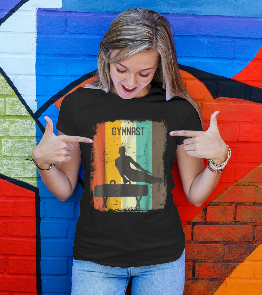 Gymnast Retro 70s Vintage Pommel Horse T-Shirt